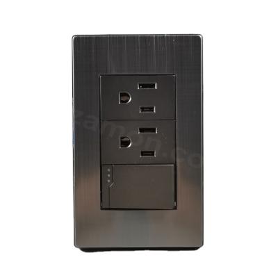 China Professional Stainless Steel Manufacture China 2 Strip Electrical Outlet House Socket Wall Switch for sale