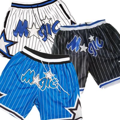 China Quick Dry Embroidery Mesh Sports Wear With Logo Wholesale Just Don Men's Throwback Basketball Shorts Hip Hop Breathable Polyester Magic for sale