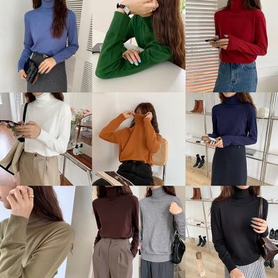 China 2020 Autumn And Winter New Solid Color QUICK DRY High Neck Basing Shirt Women Temperament All-match Casual Top for sale