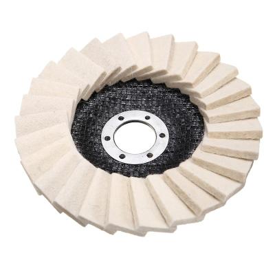 China Abrasive Polishing Disc 115*22 Wool Flap Disc For Stainless Steel & Glass & Marble Felt Polishing Discs for sale