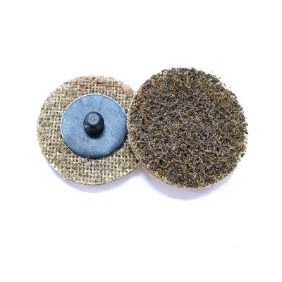 China Remove Rust 2 Inch Grade SC Nonwoven Fine Disc Brown Roll Lock Surface Conditioning Disc for sale