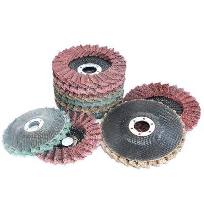 China Durable Abrasives Surface Treatment Nonwoven Fin Disc Abrasive Disc , t27 Flat Center 115x22 With Flat Shape for sale