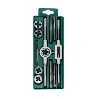 China Thread Creating 12 Piece Carbon Steel SAE And Metric Tap And Die Threading Tool Kit With Storage Case for sale