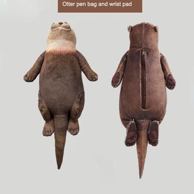 China Japan Fashion Plush Otter Eco-Friendly Material Straps Stuffed Pen Bag Stock Number For Students And Officer With Cute And Soft Animal Toys for sale