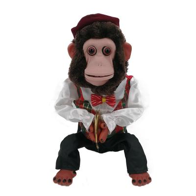 China Eco-friendly Material Old Charley Chimp Toy Sound Touch Sensing Electric Stuffed Toys Commercial Child's Monkey Striking Cymbals Monkey Electric Toy for sale