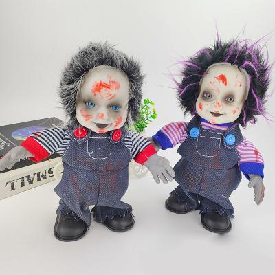 China New Design Ghost Dolls Electric Plush Toy Eco-friendly Material Custom Halloween Decoration With Moving And Singing Dolls For Kids for sale