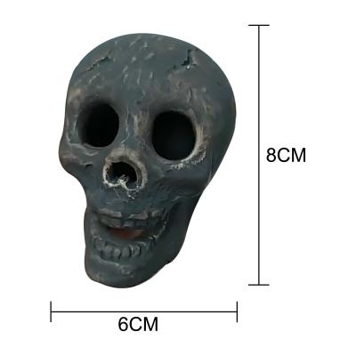 China Party Halloween Carnival Ceramic Fireproof Fire Pit Skull Log For Fire Campfire Fireplace Halloween Decor For Propane Or Gas Wood Fires 9 Inch Black for sale