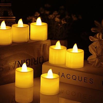 China Flameless Party Decorations Led Lights Plants 3.7*4.5 Flickering Tealight Set Candles Colored Led Candle Led Candle for sale