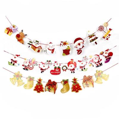 China Chirstmas Themed Decor Christmas Party Decorations Supplies Includes Christmas Deer Snowman Santa Claus Honeycomb Balls Banner Paper Snowflake Fans for sale