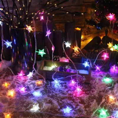 China 2021 Festival Star String Lights Plug In Star Led Fairy Lights With Timer Outdoor And 