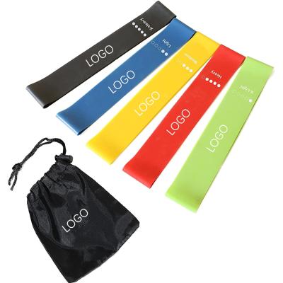 China Resistance Band Loop Exercise Bands Latex Band Indoor Yoga Pilates Working Out Guide Carry Bag Mini Resistance Bands For Legs And Butt for sale