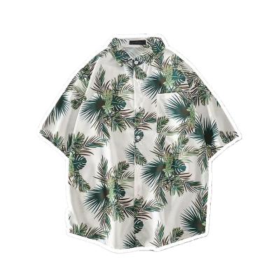 China New Men's Beach Shirt Surf Sleeve Printing Comfortable Stylish Options Design Short Dry Coconut Floral Beach Shirt Hawaiian Loose Shirt for sale