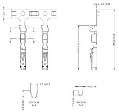 China 1.2mm Ni Sn Gold AG material surface treatment-J0105902 CnSn aluminum female SUS terminal 5A electrical plug spot welding surface treatment-J0105902 for sale