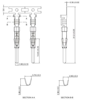 China Hot Selling SUS Gold AG CnSn Plug Terminal 13A Electrical Termaial Male End Aluminum Material Ni Surface Treatment Sn - J0201601 for sale