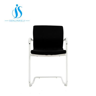 China New Fixed Computer Workstation White Office Chair Without Wheels Price for sale