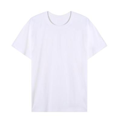 China Breathable Hot Selling Custom Made White Cotton Sleeves T-shirt Promotional Unisex Round Neck T-shirt White Short T-shirt for sale