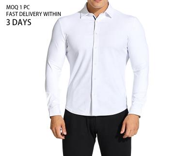 China Anti-pilling 2021 Wholesale Ready Stylish Formal Shirts For Latest Mens Dress Shirts Men With Turn-down Collar for sale