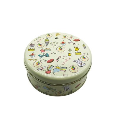 China New Promotional Hot Selling Aluminum Cover Round Shaped Cookie Tins Box Cookie Packaging Can for sale