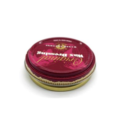 China High Quality Tinplate Round Shaped Shoe Polish Wax Cream Tin Box Container for sale