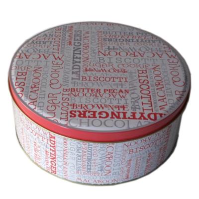 China Customized Printed Empty Round Tinplate Food Grade Cookie Tins Box Cookie Storage Cake Packaging Container for sale