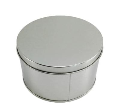 China New Cover Round Round Silver Color Custom Metal Candle Tin Can for sale