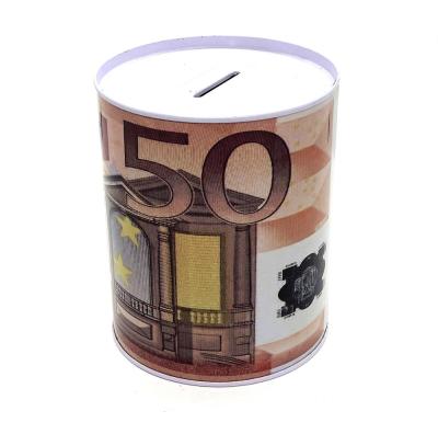 China New high quality custom decoration round metal cover tin box piggy bank for sale