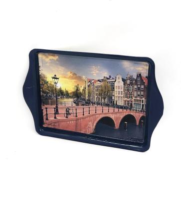 China Custom novelty tobacco decorativet cover metal smoke rolling tray for sale