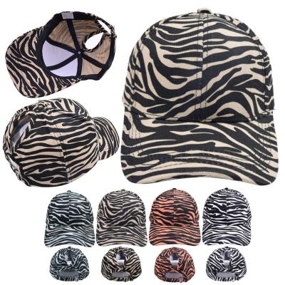 China New Waterproof Adjustable High Quality Cow Stripe Zebra Stripe Beach Sports Baseball Hats, Trucker Hat, Ponytail Hats for sale