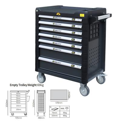 China Cheap General Car Repair Garage Workshop Metal 7 Drawers Tool Trolley Set Combine Kit Auto Repair Tool Box Rolling Cabinet for sale