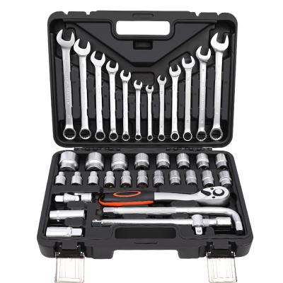 China Car Repair Garage Workshop 38 Piece Black With Blue Code Plug Auto Repair Tool Box Set For Shop Auto Repair Tool Kit With Speeder Bar for sale