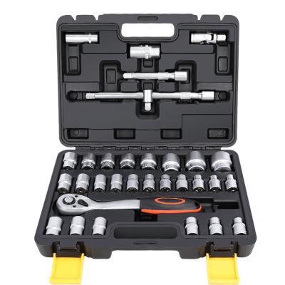 China 32 PCS Car Repair Garage Workshop Set Auto Repair Toolbox Socket Wrench Household Car Repair Hand Tools Kit Ratchet Tire Removal for sale