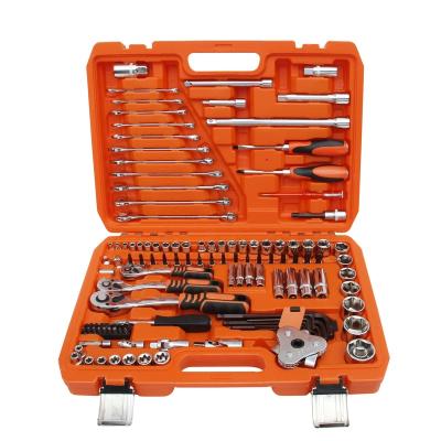 China Professional Aluminum Car Repair Garage Workshop Case 126Pcs Auto Repair Tool Kit Wrench Set Wrench Set Wheel for Car and Bicycles Tool Kit for sale