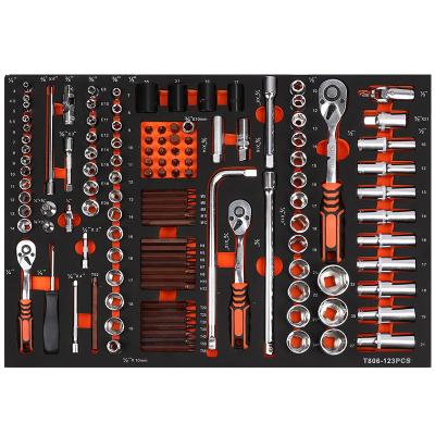 China All Diy 123 PCs Tool Kit Car Spare Drawer Cr-V 1/2 3/8 1/4 Socket Set Vehicle Repair Tool for sale