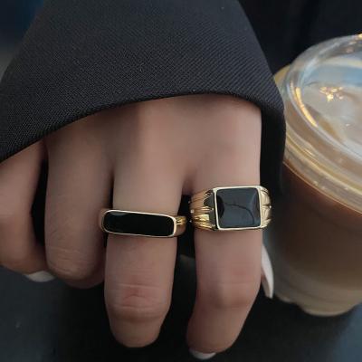 China Modern Minimalist Enamel Ring Gold Plated Open Adjustable Jewelery CLASSIC Design Profession Ring for sale