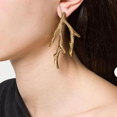 China CLASSIC Made In China Fashion Women Fine Earrings Golden Branches Earring for sale