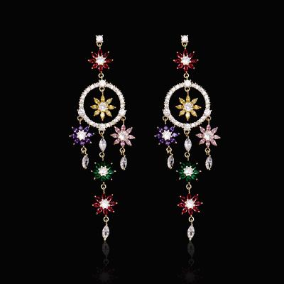 China 1/2/3 Micron CZ Cubic Zirconia Drop Punk Crystal Stone Stud Earrings Customized for sale