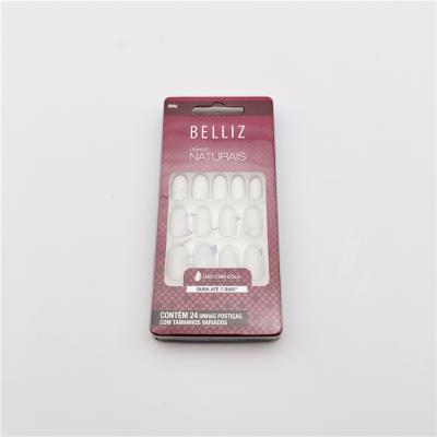 China Custom Recyclable Packaging PVC PET False Nails Packaging Press On Nails Box With Acuvue Blister Inner Container for sale