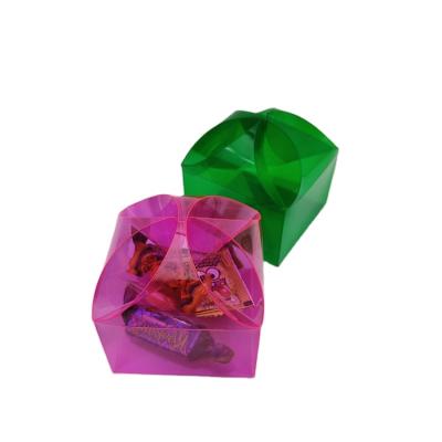 China Recyclable Custom Christmas Candy Box Plastic Packaging Pink Box For Wedding Candy for sale