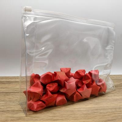 China Recyclable Custom PVC Plastic Clothing Zipper Bag Logo Zip Lock Clear Plastic Tote Bag for sale