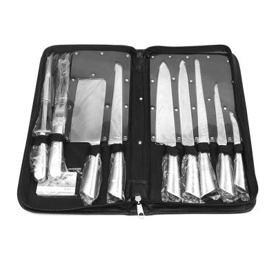 China Durable hollow handle blade knife set in case stainless steel best quality 9 pcs 9pcs kitchen knife set for sale