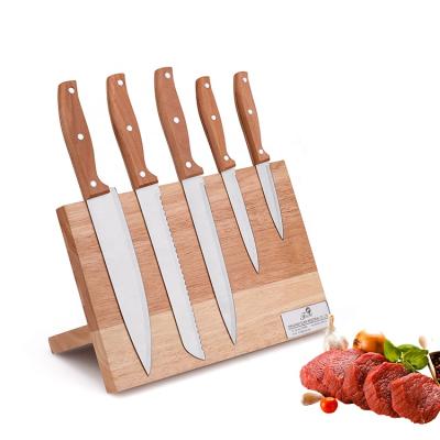 China Disposable Cheap Price Wooden Kitchen Knife Set With Block Universal Holder Magnetic Knife Holder for sale