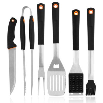 China Good Quality Easily Cleaned BBQ Grilling Tool Kit for BBQ and Grill Stainless Steel Spatula, Fork, Basting Brush and Tongs for sale