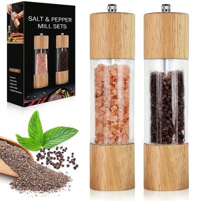 China Sustainable Premium Wooden Acrylic Salt and Pepper Mill Set of 2 for sale