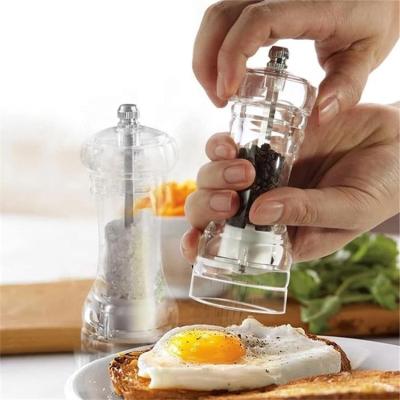 China Salt And Pepper Grinder With Strong Adjustable Ceramic Grinders Spice Viable Transparent Pepper Mill for sale