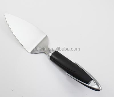 China Durable Serrated Stainless Steel Blade Pie Cake Knife and Shovel Non Slip Handle Stainless Steel Pizza Server for sale