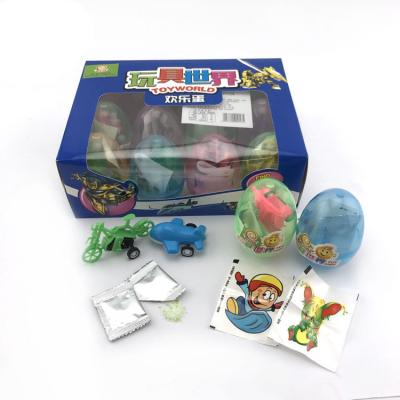 China Cartoon Toys Yummeet Wholesale Funny Cartoon Plastic Egg Shaped Candy Toys With Popping Candy for sale