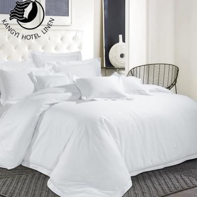 China Wholesale Nondisposable 250TC Linen Textile For Hotel Bed Sheets 100% Cotton Bedding Set for sale