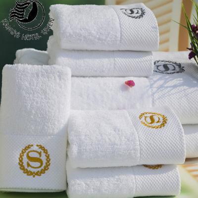 China New Style Hotel QUICK DRY Towels Set Embroidered Logo Bath White 100 Cotton Face Bath Towel for sale