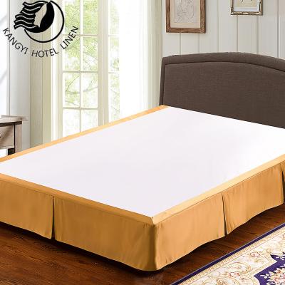 China Nondisposable 100 Polyester Bed Skirt Fitted Solid Bedspread Mattress Hotel for sale