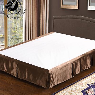 China Five Star Nondisposable Different Color Hotel Polyester Decorative 100% Fire Retardant Fitted Bed Skirt for sale